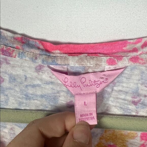 Lilly Pulitzer- Inara Linen Beach Top size Large - Picture 5 of 7